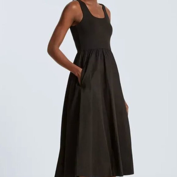 NWT Everlane The Riviera Black Midi Dress SZ Extra Small - Picture 3 of 8